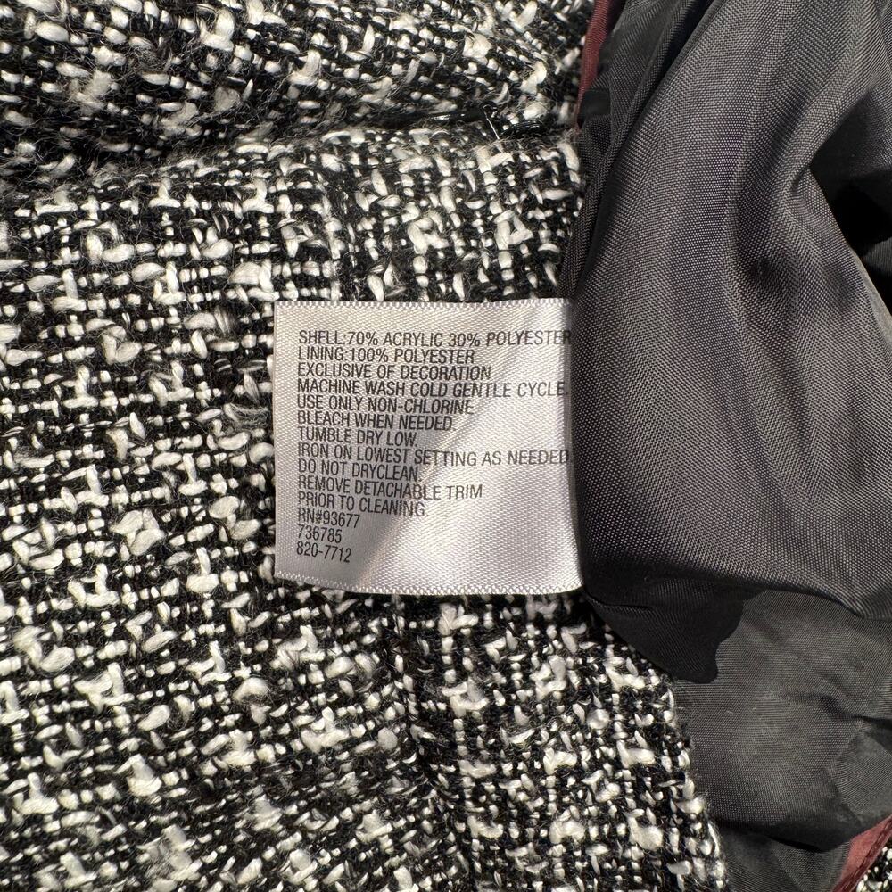 Worthington Black & White Tweed Pencil Skirt Women's 2 Back Slit Preppy Office - Picture 8 of 15